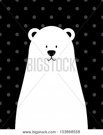 Vector cute white polar bear