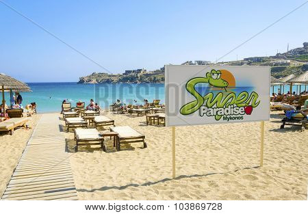 Super Paradise Beach, Mykonos, Greece