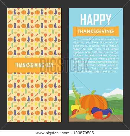 Vector Set Of  Thanksgiving Day Backgrounds.