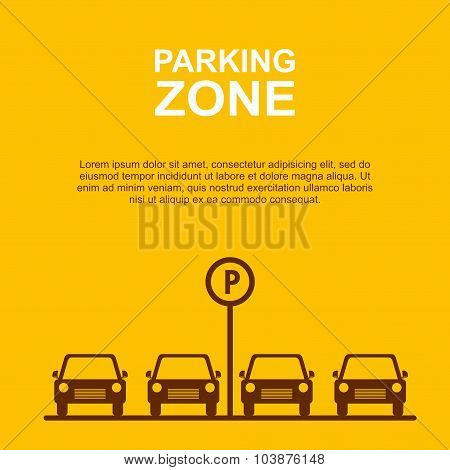 Parking Zone yellow background. Vector