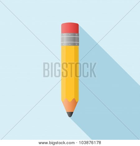 Pencil in Flat style icon. Vector Illustration.