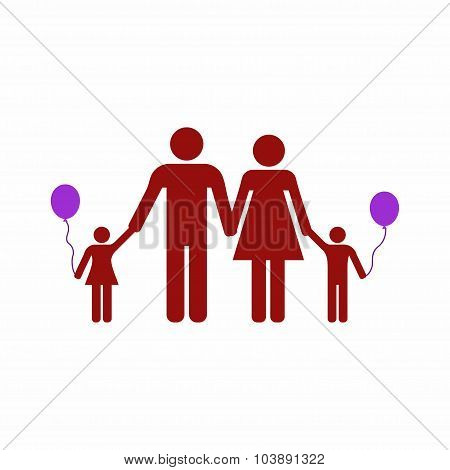 Happy family icon. Vector illustration.