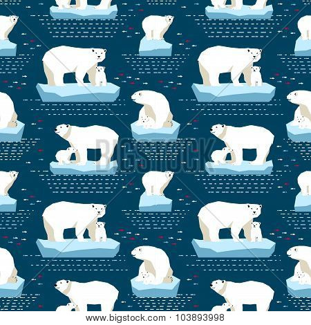Polar Bear Seamless Pattern