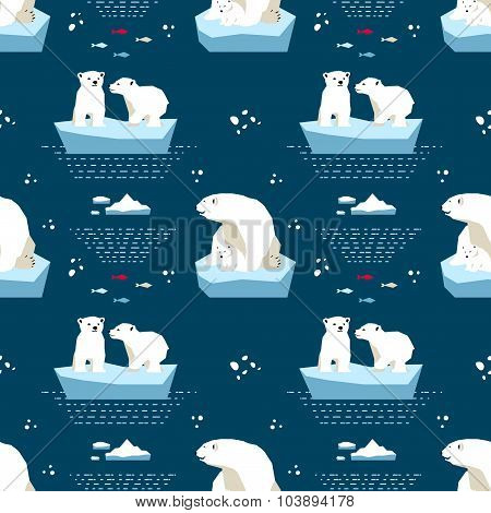 Polar Teddy-bear Seamless Pattern