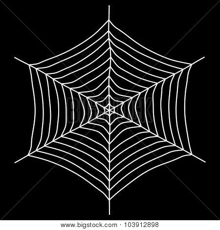 Spyder Web Vector Illustration. Isolated On A Black Background.