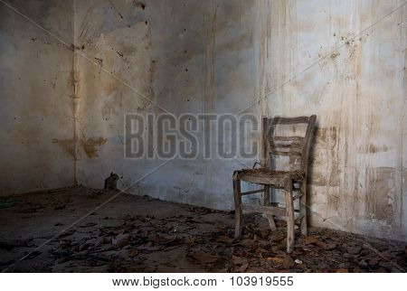 Interior Of An Abandoned Spooky Empty Room