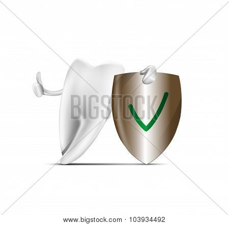 Tooth With Protactive Shield
