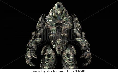 Futuristic robot mech