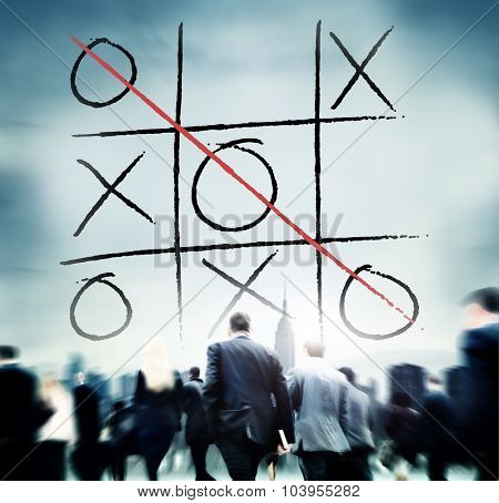 Leisure Game Tic Tac Toe Competition Challenge Winner Concept