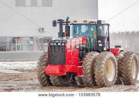 Test-drive of tractor on special dirt range