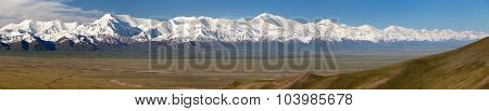 Panoramic View Of Pamir Mountain And Pik Lenin