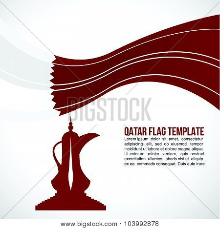 Qatar flag wave and 