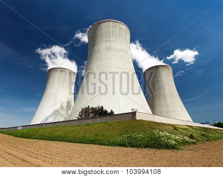 Nuclear Power Plant And Cooling Towers