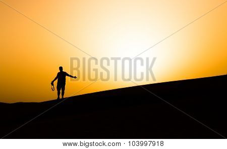 Sunset in Dubai desert