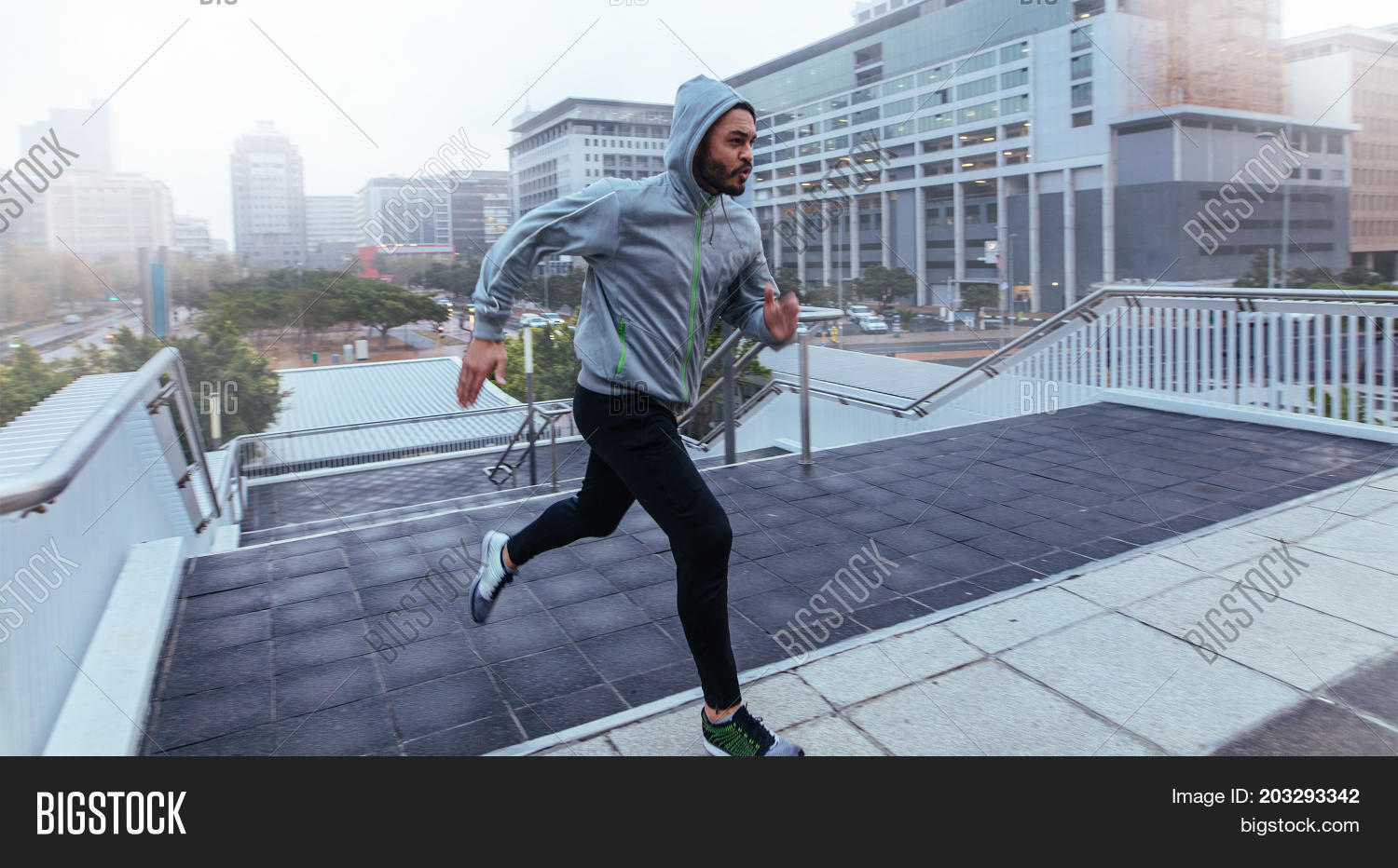 Man Running Stairs Image \u0026 Photo (Free 