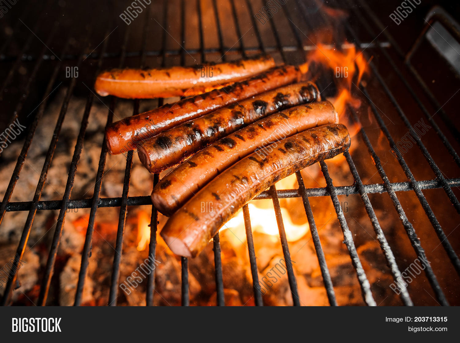 Grilling Sausages On Image & Photo (Free Trial) Bigstock