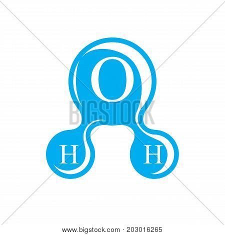 Global water circulation conceptual logotype H2O vector illustration best for use to show drinking water world problems.