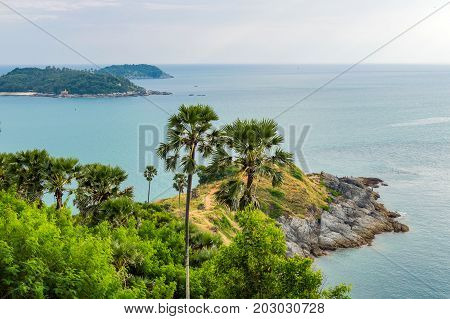 Phromthep Cape Viewpoint With Sunset Sky In Phuket,thailand
