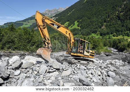 Landslide At Engelberg On The Swiss Alps