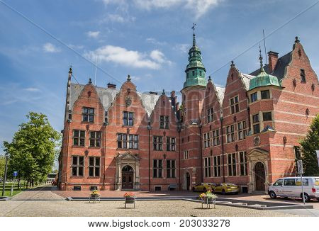 AURICH, GERMANY - JULY 18, 2017: Hisotrical Landschaftshaus building in the center of Aurich, Germany