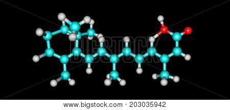 Isotretinoin or 13-cis-retinoic acid is an medication primarily used to treat severe acne. It is also used to prevent certain skin cancers . 3d illustration