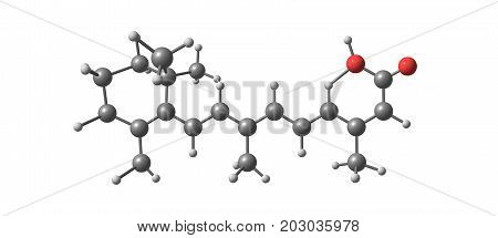 Isotretinoin Molecular Structure Isolated On White