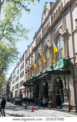 The Gran Teatre Del Liceu, Ramblas, Barcelona, Spain.