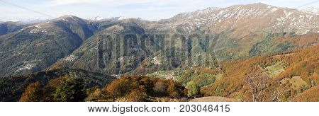 View of Colla valley on the Swiss alps