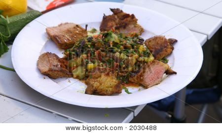Grill grillowane mięso i warzywa