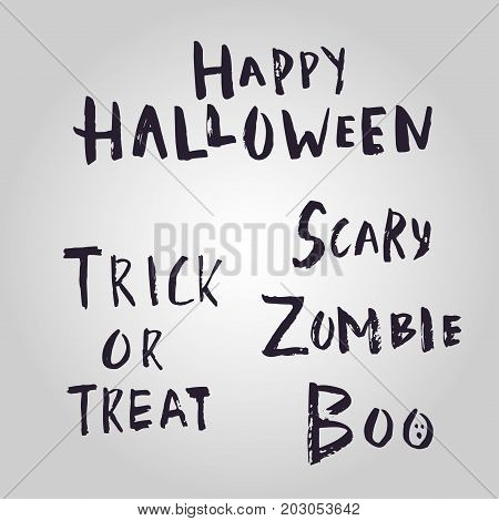 Happy halloween hand drawn lettering. Vector illustration can be used for wallpaper web page holiday card invitation and party design.