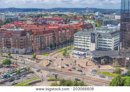 Goteborg Sweden - July 2017: Gothia Towers an early morning Gothia Towers is Scandinavia's largest hotel located in Gothenburg.