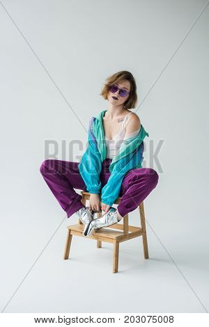 Young Girl In Vintage Windcheater Suit