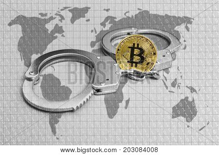 Cryptocurrency, blockchain and bitcoin concept. World are in hostages by Bit coin.