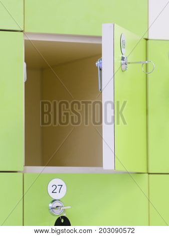 Box of a locker room in fitness club