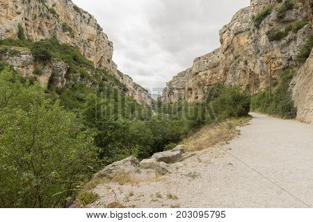 Greenway of irati in the mouth of lumbier, Navarra