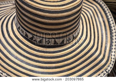 classic sombrero vueltiao closeup details in Colombia