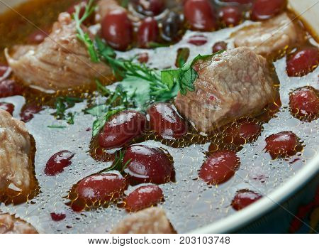 Gomgush - traditional Armenian banquet stew close up traditional meal