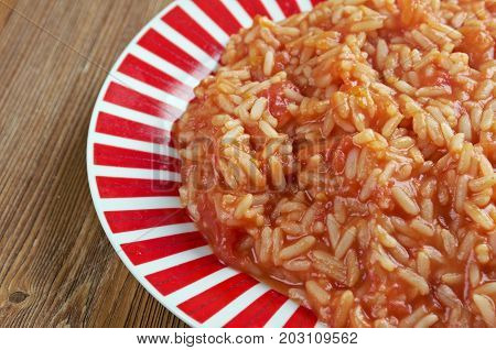 Domatesli pilav - traditional Turkish style  close up meal
