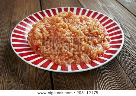 Domatesli pilav - traditional Turkish style , close up meal