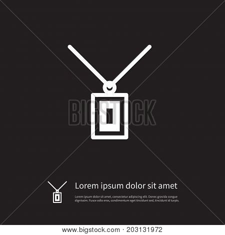 Necklace Vector Element Can Be Used For Coulomb, Pendant, Choker Design Concept.  Isolated Chaplet Icon.
