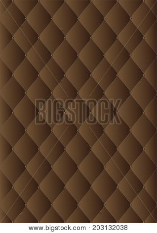 vector illustration texture dark brown quilted leather