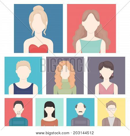 Avatar set icons in cartoon style. Big collection of avatar vector symbol stock