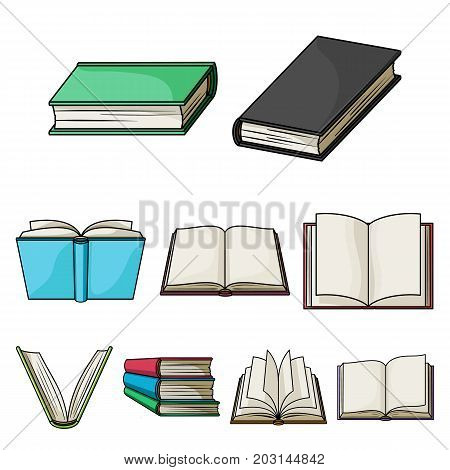 A set of pictures with books. Books, notebooks, studies. Books icon in set collection on cartoon style vector symbol stock web illustration.