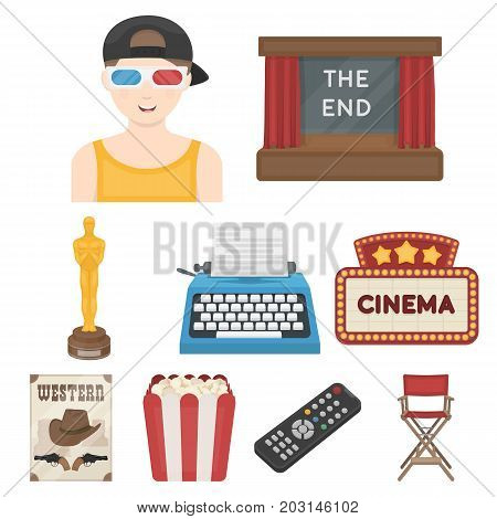 Films and cinema set icons in cartoon style. Big collection of films and cinema vector symbol stock