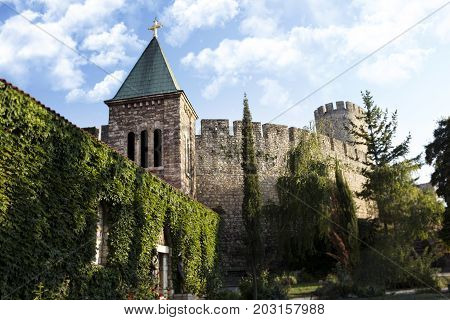 Kalemegdan Fortress And Church Called Ruzica In The City Of Belgrade, Serbia