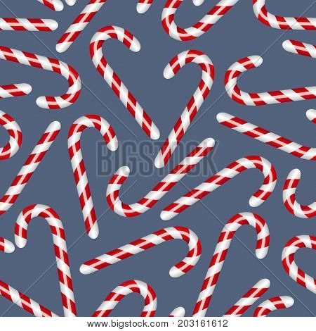 Candy cane seamless pattern. Christmas decor. Vector illustration.