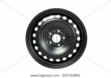 A Steel Wheel From The Front Isolated On White Background