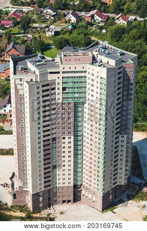 Above View Of New High-rise Apartment House