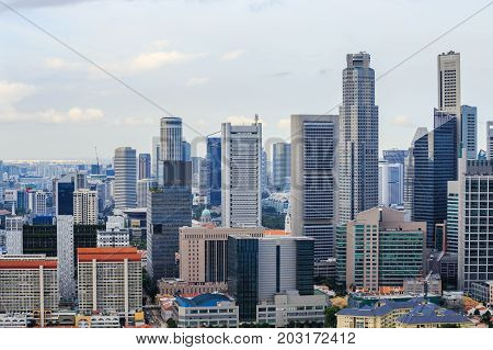 urban cityscape view of the Singapore city