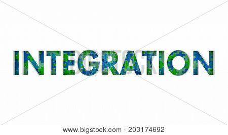 Integration Puzzle Pieces Integrate Diverse Groups Together 3d Illustration